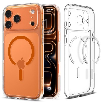 Spigen Ultra Hybrid Magsafe за iPhone 17 Pro Max, прозрачно/оранжево (ACS11109)