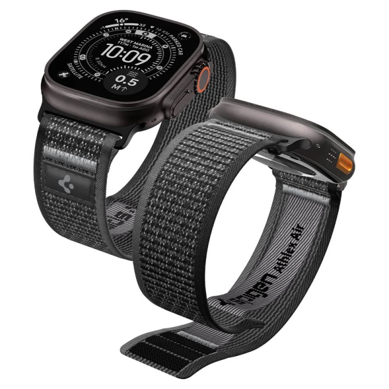 Spigen Athlex Air 2 лента за Apple Watch 8/9/10/11/SE/Ultra (44/45/46/49 мм) Active Black/Grey - Spigen Athlex Air 2 лента за Apple Watch 8/9/10/11/SE/Ultra (44/45/46/49 мм) Active Black/Grey - 8800337242454-AMP11113
