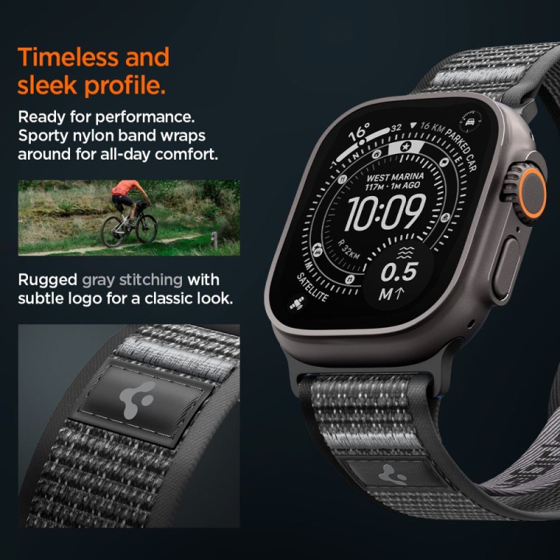 Spigen Athlex Air 2 лента за Apple Watch 8/9/10/11/SE/Ultra (44/45/46/49 мм) Active Black/Grey - Spigen Athlex Air 2 лента за Apple Watch 8/9/10/11/SE/Ultra (44/45/46/49 мм) Active Black/Grey - 8800337242454-AMP11113