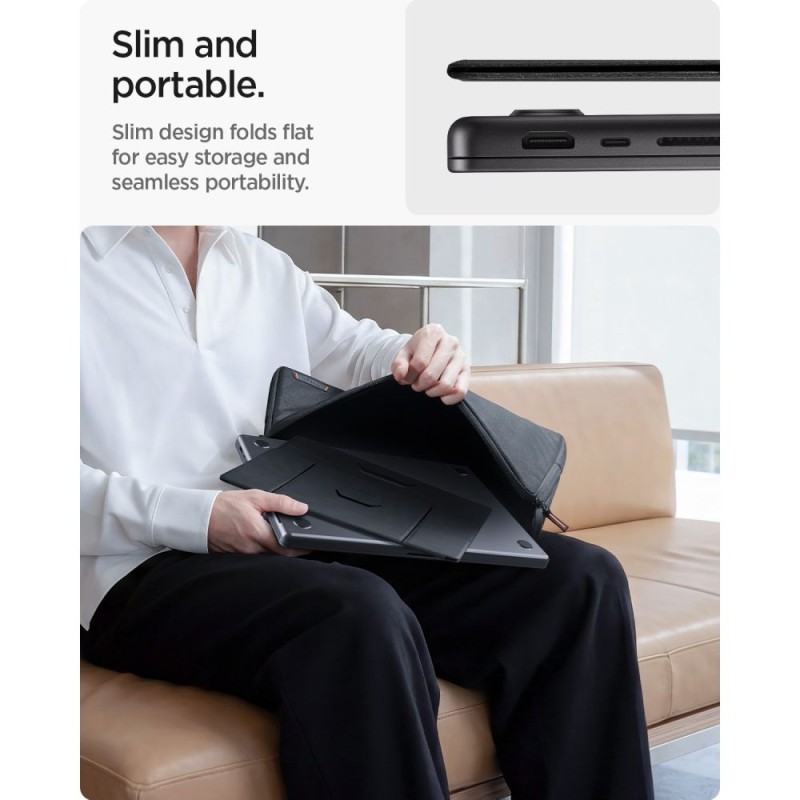 Spigen LD201-S8 SlimFold стойка за лаптоп и таблет Space Grey - Spigen LD201-S8 SlimFold стойка за лаптоп и таблет Space Grey - 8800337242492-AMP11117