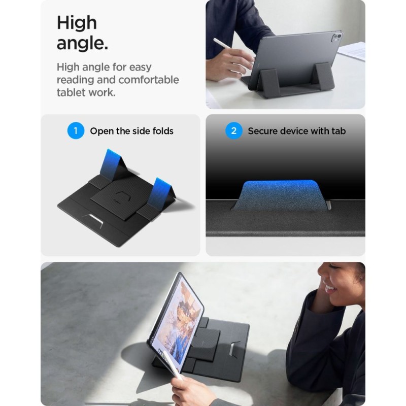 Spigen LD201-S8 SlimFold стойка за лаптоп и таблет Space Grey - Spigen LD201-S8 SlimFold стойка за лаптоп и таблет Space Grey - 8800337242492-AMP11117