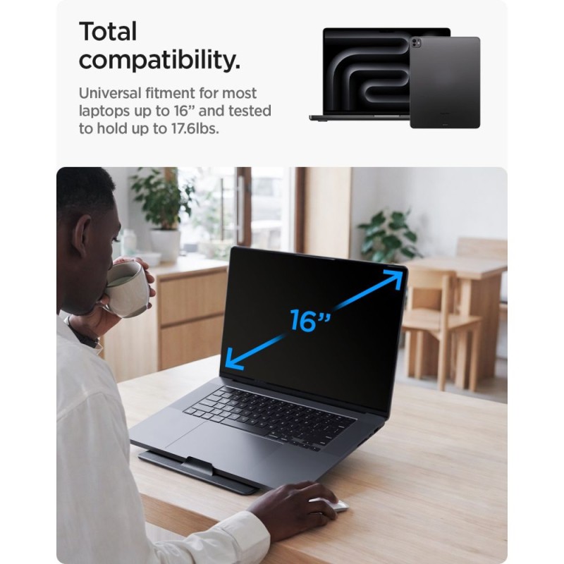 Spigen LD201-S8 SlimFold стойка за лаптоп и таблет Space Grey - Spigen LD201-S8 SlimFold стойка за лаптоп и таблет Space Grey - 8800337242492-AMP11117