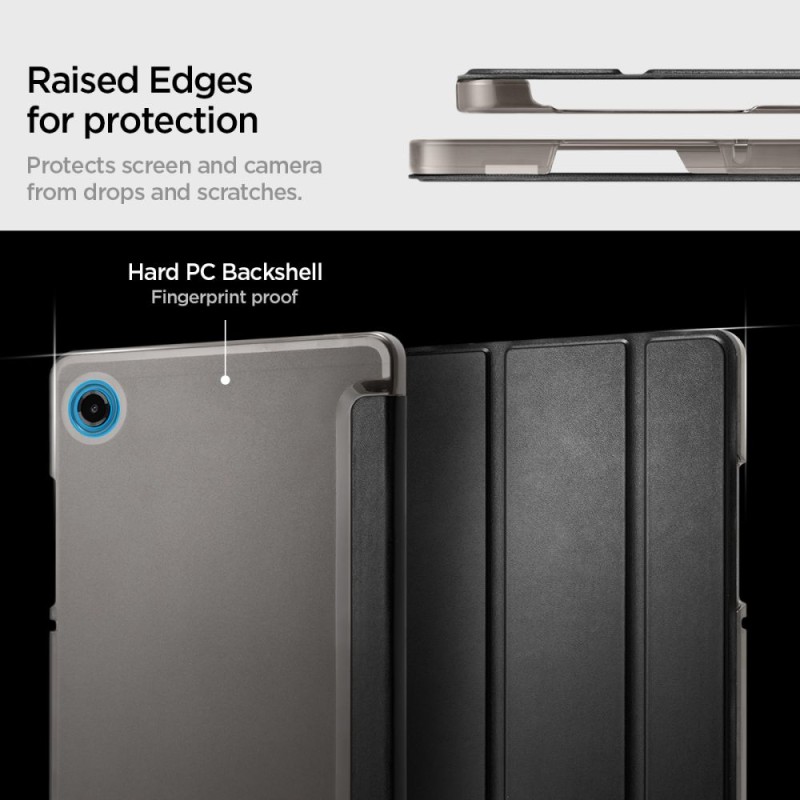 SPIGEN SMART FOLD за Samsung Galaxy Tab A9 / A11 8.7 (X110 / X115 / X133 / X135) Matte Black - SPIGEN SMART FOLD за Samsung Galaxy Tab A9 / A11 8.7 (X110 / X115 / X133 / X135) Matte Black - 8800337243062-ACS11175