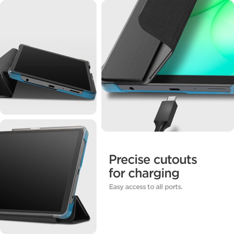 SPIGEN SMART FOLD за Samsung Galaxy Tab A9 / A11 8.7 (X110 / X115 / X133 / X135) Matte Black - SPIGEN SMART FOLD за Samsung Galaxy Tab A9 / A11 8.7 (X110 / X115 / X133 / X135) Matte Black - 8800337243062-ACS11175