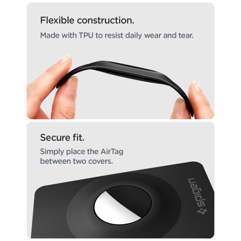 SPIGEN AIRFIT 2 2-PAK КАЛЪФИ ЗА APPLE AIRTAG 1/2 BLACK (2 бр.) - SPIGEN AIRFIT 2 2-PAK КАЛЪФИ ЗА APPLE AIRTAG 1/2 BLACK (2 бр.) - 8800337243307-ACS11199
