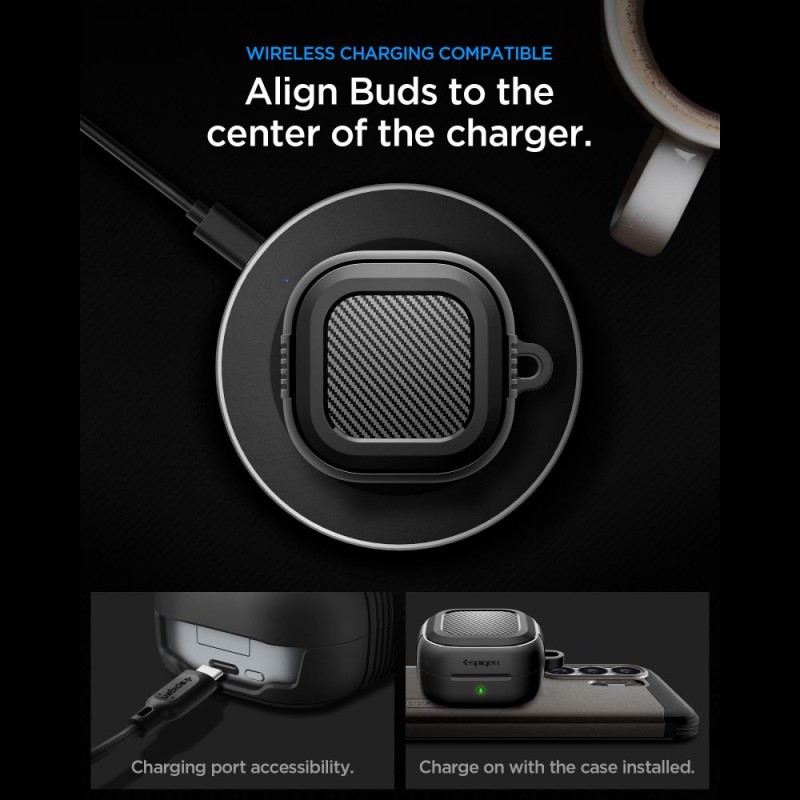 SPIGEN RUGGED ARMOR Калъф за Samsung Galaxy Buds 4 / 4 Pro (Matte Black) - SPIGEN RUGGED ARMOR Калъф за Samsung Galaxy Buds 4 / 4 Pro (Matte Black) - 8800337243314-ACS11200