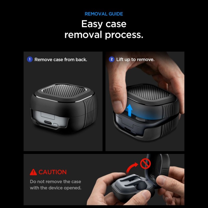 SPIGEN RUGGED ARMOR Калъф за Samsung Galaxy Buds 4 / 4 Pro (Matte Black) - SPIGEN RUGGED ARMOR Калъф за Samsung Galaxy Buds 4 / 4 Pro (Matte Black) - 8800337243314-ACS11200