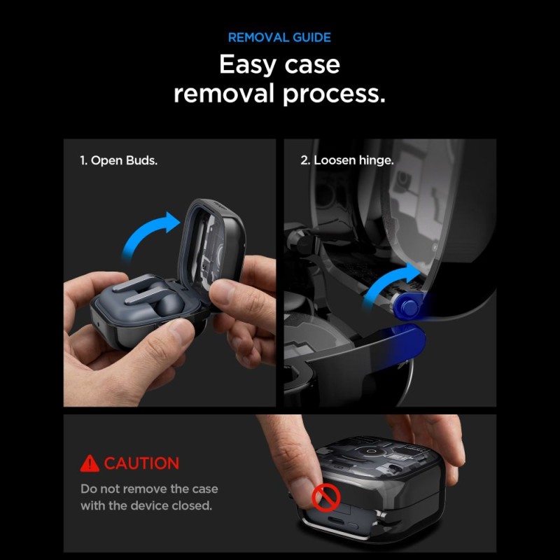 SPIGEN ULTRA HYBRID Samsung Galaxy Buds 4 / 4 Pro ZERO ONE Black (калъф) - SPIGEN ULTRA HYBRID Samsung Galaxy Buds 4 / 4 Pro ZERO ONE Black (калъф) - 8800337243321-ACS11201