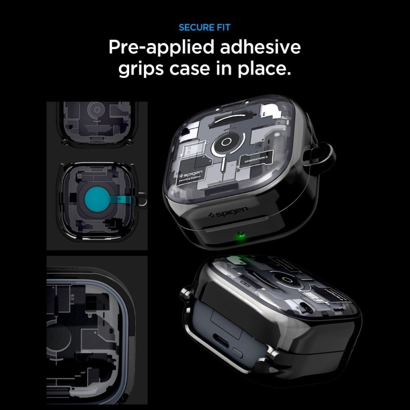SPIGEN ULTRA HYBRID Samsung Galaxy Buds 4 / 4 Pro ZERO ONE Black (калъф) - SPIGEN ULTRA HYBRID Samsung Galaxy Buds 4 / 4 Pro ZERO ONE Black (калъф) - 8800337243321-ACS11201