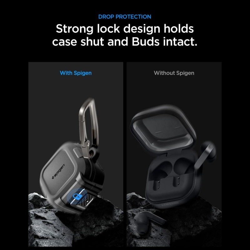 SPIGEN LOCK FIT калъф с блокировка за Samsung Galaxy Buds 4 / 4 Pro – Matte Black - SPIGEN LOCK FIT калъф с блокировка за Samsung Galaxy Buds 4 / 4 Pro – Matte Black - 8800337243338-ACS11202
