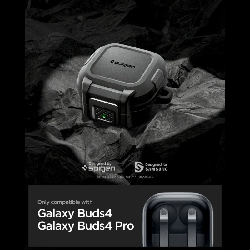 SPIGEN LOCK FIT калъф с блокировка за Samsung Galaxy Buds 4 / 4 Pro – Matte Black - SPIGEN LOCK FIT калъф с блокировка за Samsung Galaxy Buds 4 / 4 Pro – Matte Black - 8800337243338-ACS11202