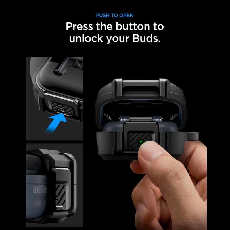 SPIGEN LOCK FIT калъф с блокировка за Samsung Galaxy Buds 4 / 4 Pro – Matte Black - SPIGEN LOCK FIT калъф с блокировка за Samsung Galaxy Buds 4 / 4 Pro – Matte Black - 8800337243338-ACS11202