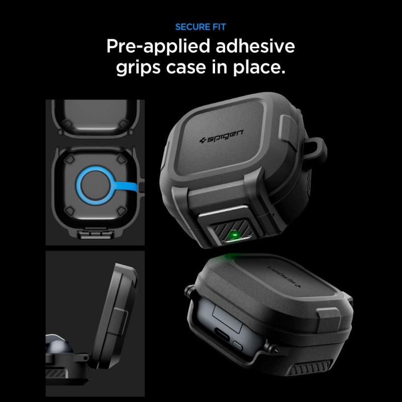 SPIGEN LOCK FIT калъф с блокировка за Samsung Galaxy Buds 4 / 4 Pro – Matte Black - SPIGEN LOCK FIT калъф с блокировка за Samsung Galaxy Buds 4 / 4 Pro – Matte Black - 8800337243338-ACS11202