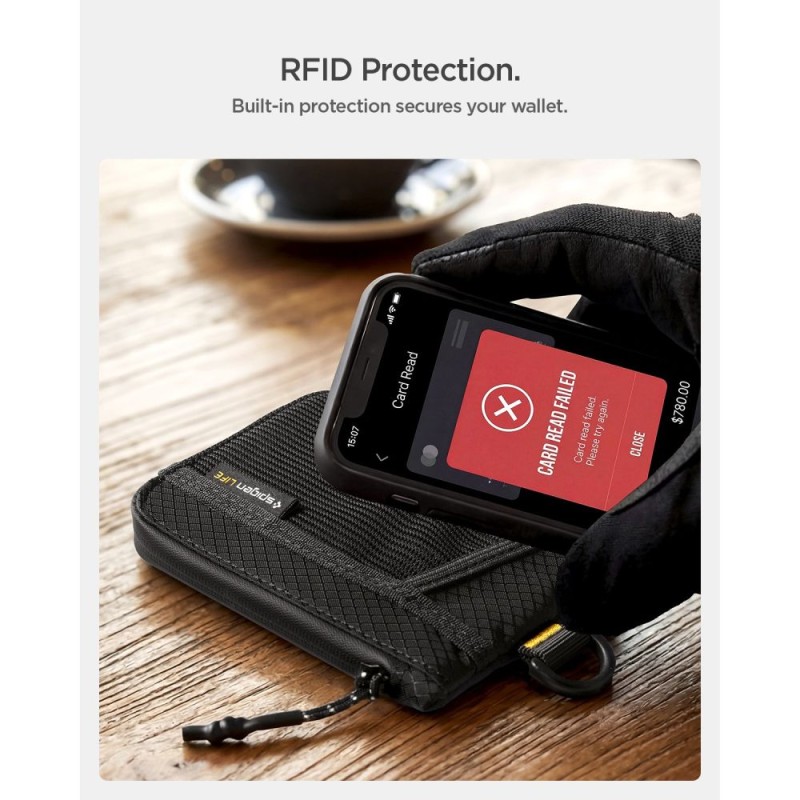SPIGEN LF300 SOFT RFID калъф за карти BLACK - 8800337243604-AFA11229