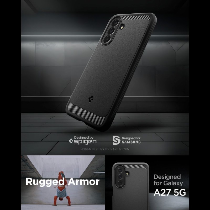 Spigen Rugged Armor за Samsung Galaxy A27 5G (Matte Black) – TPU кейс Spigen Rugged Armor за Samsung Galaxy A27 5G (Matte Black) – TPU кейс