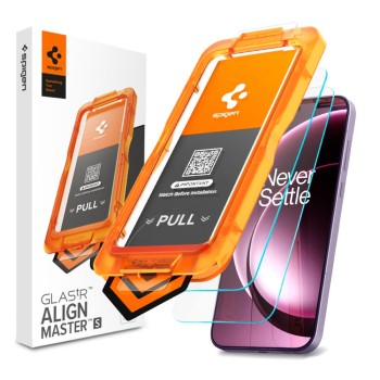 Spigen ALM Glas.tR AlignMaster Slim 2-PACK закалено стъкло за OnePlus 15 (CLEAR)