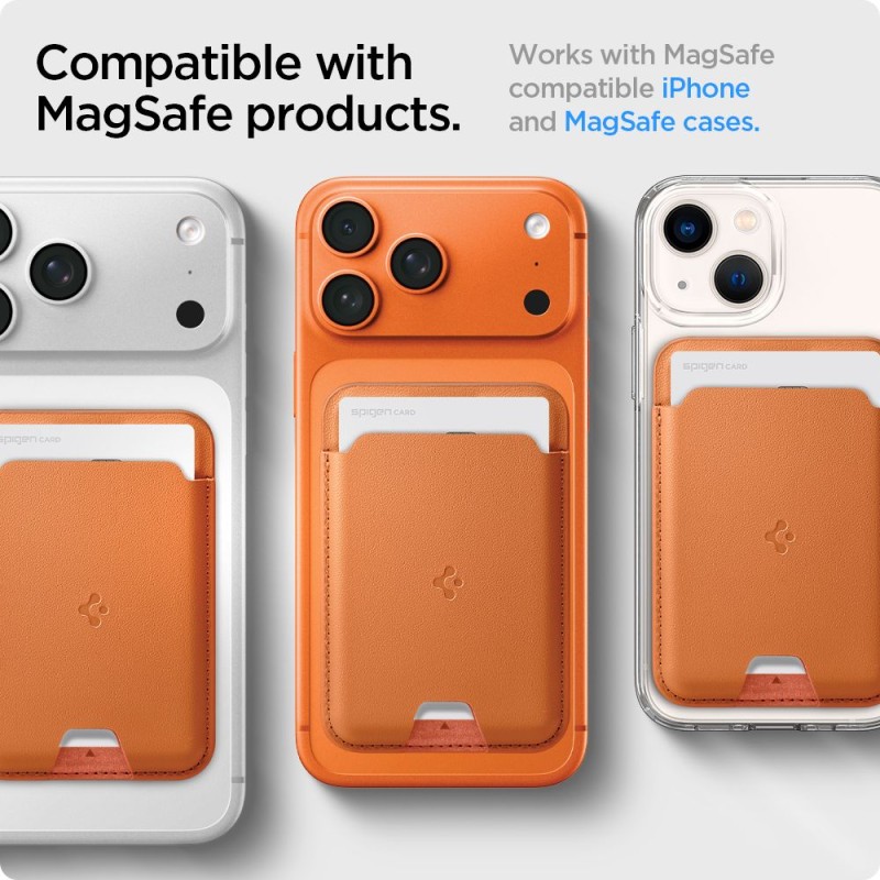 Spigen Valentinus MagSafe универсален магнитен държач за карти металично оранжев - 8800337244724-AFA11339