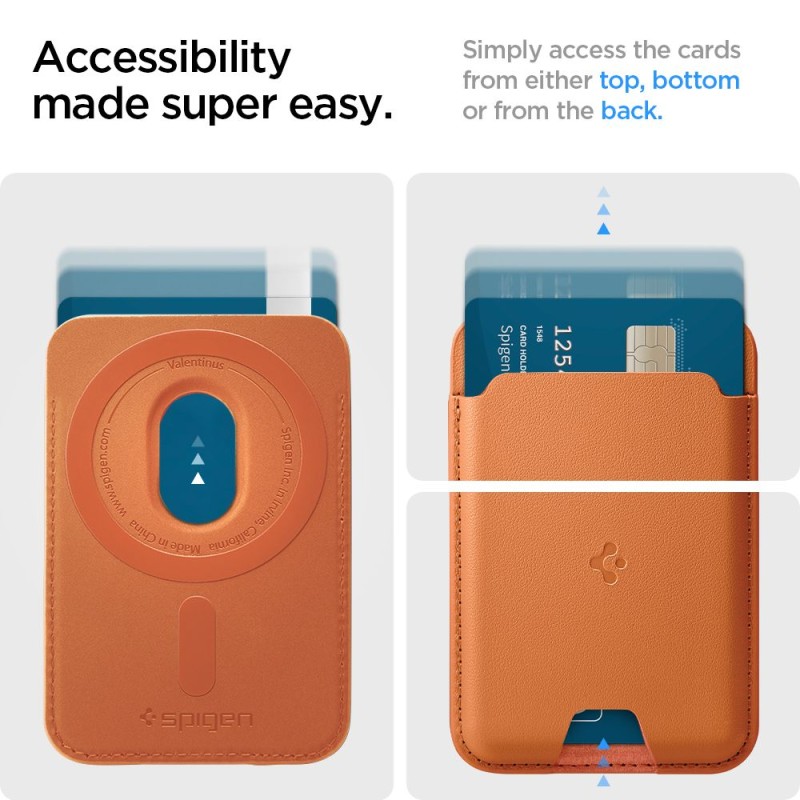Spigen Valentinus MagSafe универсален магнитен държач за карти металично оранжев - 8800337244724-AFA11339