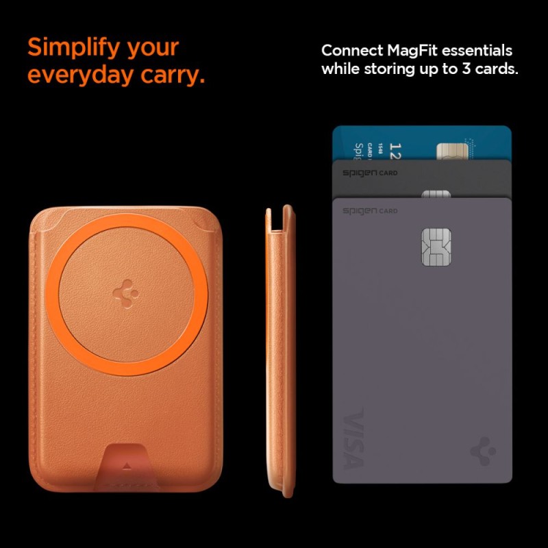 Spigen Valentinus MagFit+ MagSafe универсален магнитен държач за карти Metallic Orange - Spigen Valentinus MagFit+ MagSafe универсален магнитен държач за карти Metallic Orange - 8800337244731-AFA11340