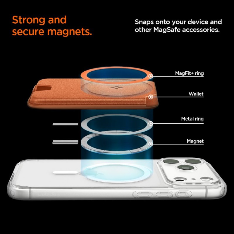 Spigen Valentinus MagFit+ MagSafe универсален магнитен държач за карти Metallic Orange - Spigen Valentinus MagFit+ MagSafe универсален магнитен държач за карти Metallic Orange - 8800337244731-AFA11340