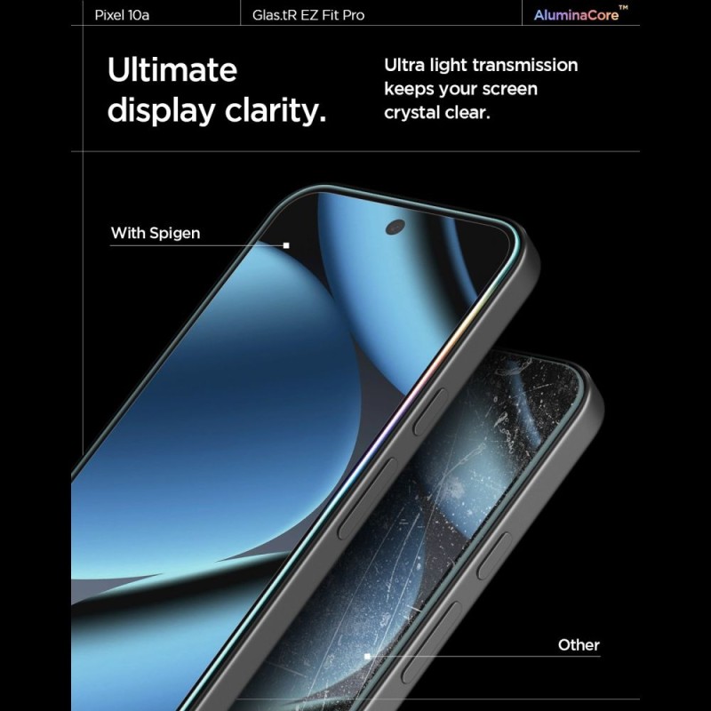 Spigen Glas.tR EZ Fit Pro защитно закалено стъкло 2 бр. за Google Pixel 10A (Clear) - 8800337244977-AGL11364