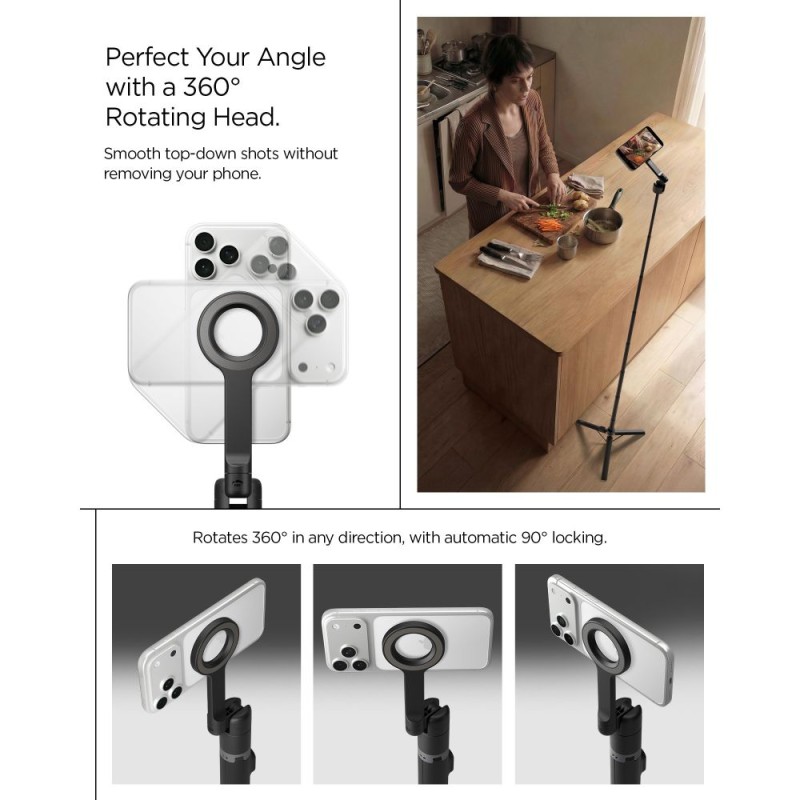 SPIGEN S582W Bluetooth Selfie Stick Tripod Black - SPIGEN S582W Bluetooth Selfie Stick Tripod Black - 8800337245059-AMP11372