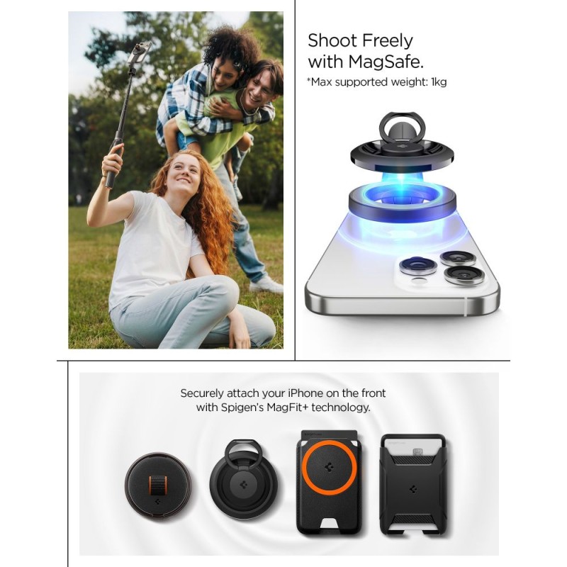 SPIGEN S582W Bluetooth Selfie Stick Tripod Black - SPIGEN S582W Bluetooth Selfie Stick Tripod Black - 8800337245059-AMP11372
