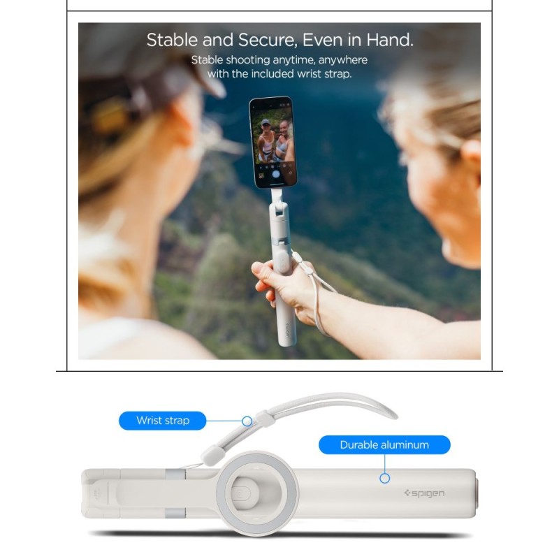 SPIGEN S582W Bluetooth selfie stick статив Dune Beige - SPIGEN S582W Bluetooth selfie stick статив Dune Beige - 8800337245066-AMP11373