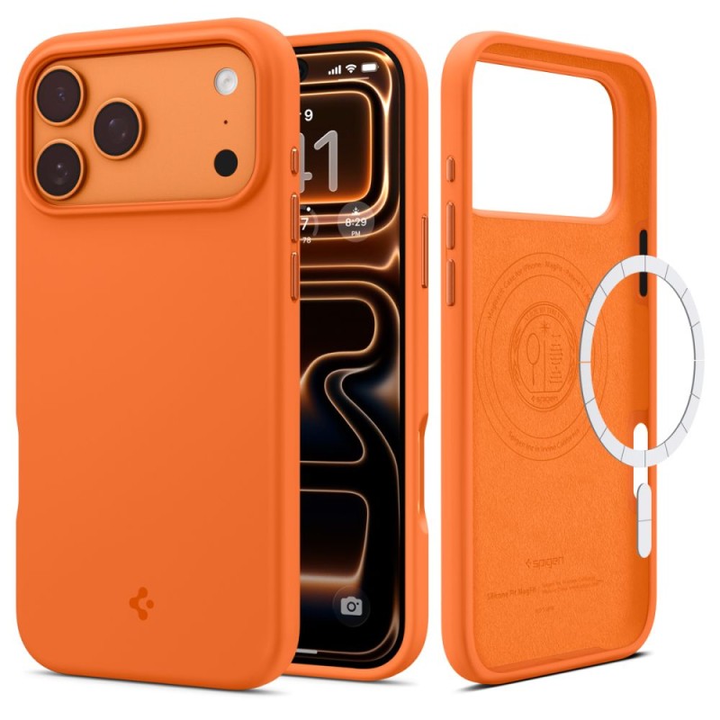 Spigen Silicone Fit Mag MagSafe кейс за iPhone 17 Pro Max Cosmic Orange - 8800337245110-ACS11378