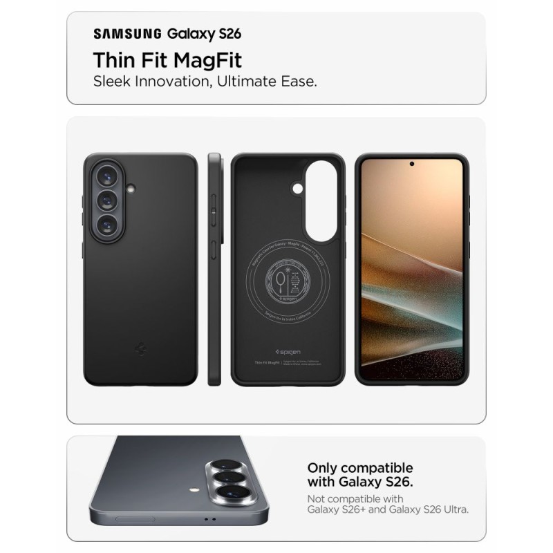 SPIGEN Thin Fit Mag MagSafe за Samsung Galaxy S26 Black (SKU: 8800337245295-ACS11396) - SPIGEN Thin Fit Mag MagSafe за Samsung Galaxy S26 Black (SKU: 8800337245295-ACS11396) - 8800337245295-ACS11396
