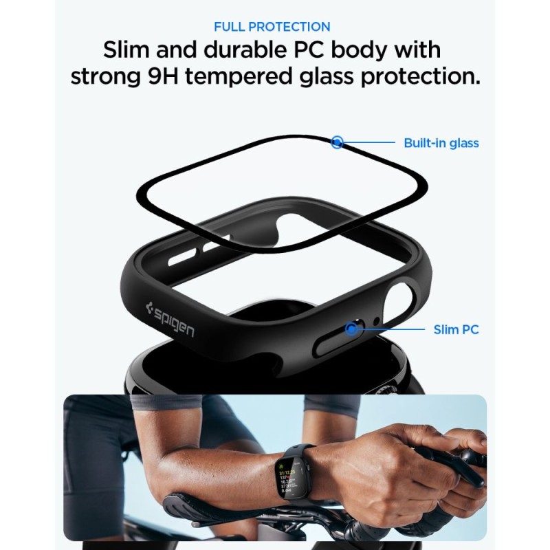 SPIGEN Thin Fit 360 калъф за Apple Watch 10 / 11 (46 мм) Black SPIGEN Thin Fit 360 калъф за Apple Watch 10 / 11 (46 мм) Black