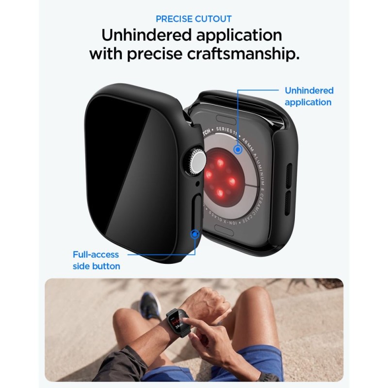 SPIGEN Thin Fit 360 калъф за Apple Watch 10 / 11 (46 мм) Black SPIGEN Thin Fit 360 калъф за Apple Watch 10 / 11 (46 мм) Black