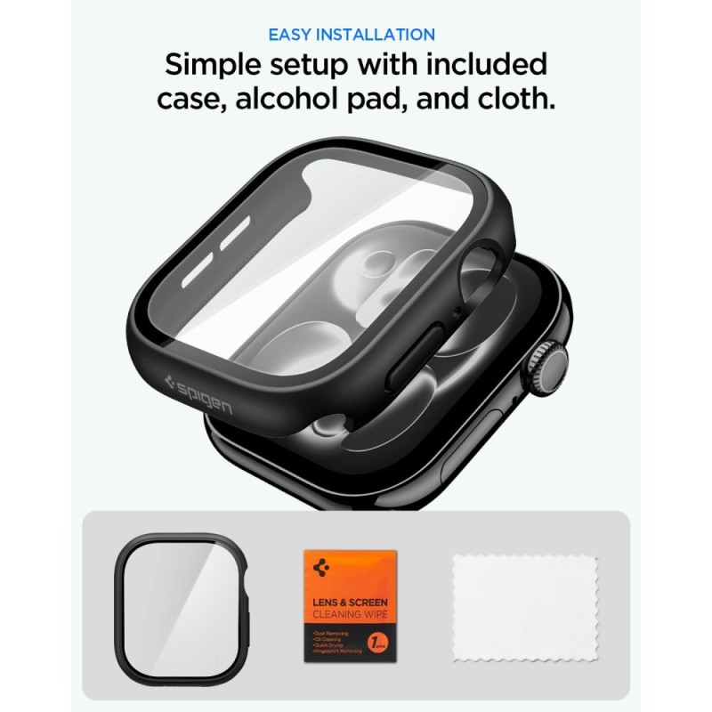 SPIGEN Thin Fit 360 калъф за Apple Watch 10 / 11 (46 мм) Black SPIGEN Thin Fit 360 калъф за Apple Watch 10 / 11 (46 мм) Black