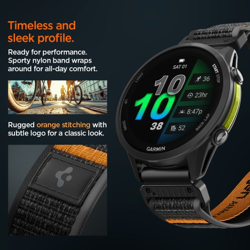 SPIGEN Athlex Air Garmin QuickFit 22 mm Active Black/Orange - SPIGEN Athlex Air Garmin QuickFit 22 mm Active Black/Orange - 8800337245592-AMP11426