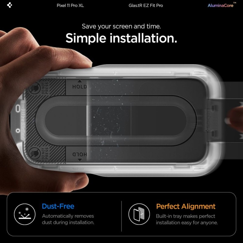 Spigen Glas.tR EZ Fit Pro 2× закалено стъкло (AluminaCore) за Google Pixel 11 Pro XL, прозрачно (Clear), SKU 8800337246186-AGL11485
