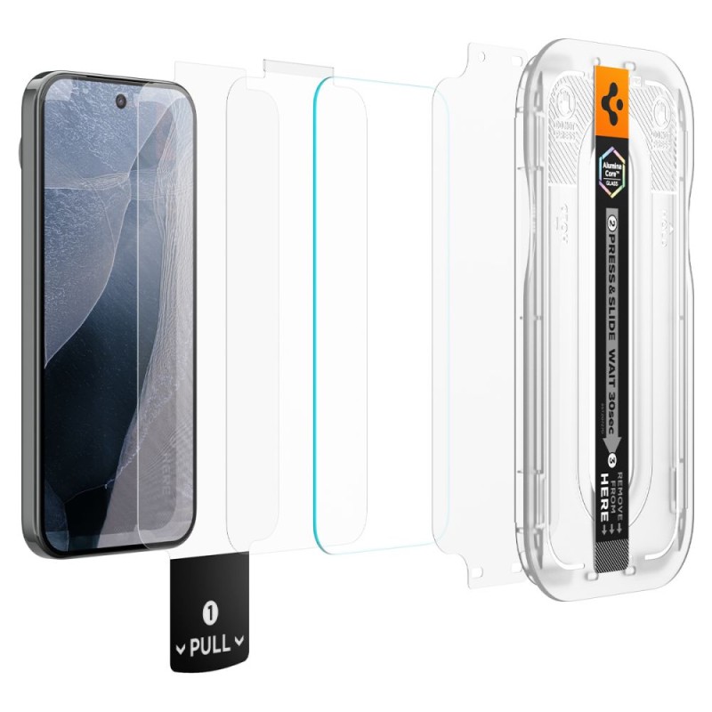 Spigen Glas.tR EZ Fit Pro 2× закалено стъкло (AluminaCore) за Google Pixel 11 Pro XL, прозрачно (Clear), SKU 8800337246186-AGL11485