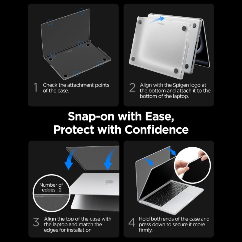 SPIGEN AirSkin Case за MacBook Pro 16 (M1–M5 / M5 Pro / M5 Pro Max) 2021–2026 Frost Clear - SPIGEN AirSkin Case за MacBook Pro 16 (M1–M5 / M5 Pro / M5 Pro Max) 2021–2026 Frost Clear - 8800337246599-ACS11526