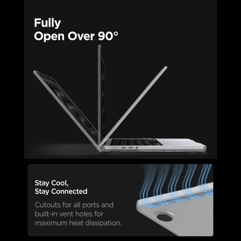SPIGEN AirSkin Case за MacBook Pro 16 (M1–M5 / M5 Pro / M5 Pro Max) 2021–2026 Frost Clear - SPIGEN AirSkin Case за MacBook Pro 16 (M1–M5 / M5 Pro / M5 Pro Max) 2021–2026 Frost Clear - 8800337246599-ACS11526
