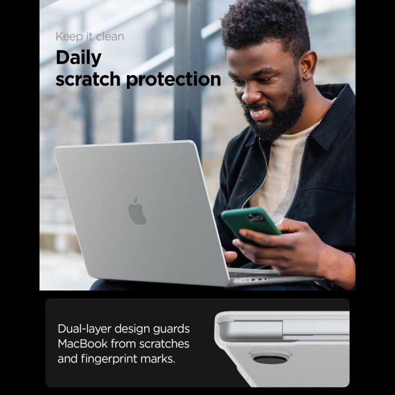 Spigen AirSkin калъф за MacBook Pro 14 (M1–M5 Pro / M5 Pro Max) 2021–2026 Frost Clear - 8800337246612-ACS11528