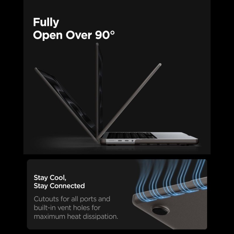 SPIGEN AirSkin за MacBook Pro 14 (M1–M5 Pro / M5 Pro Max) 2021–2026, Frost Black - 8800337246629-ACS11529