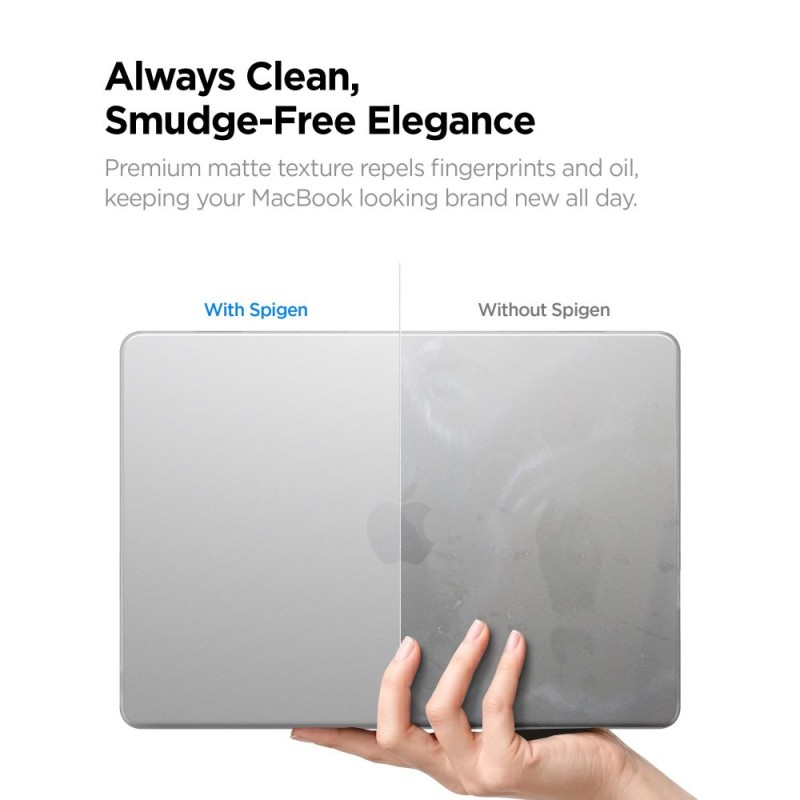 Spigen AirSkin за MacBook Air 13 M2–M5 (2023–2026) Frost Clear (прозрачно мат) - 8800337246636-ACS11530