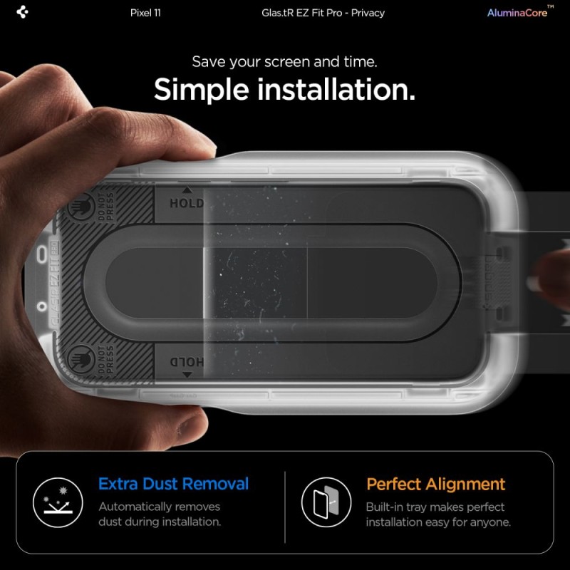 Spigen Glas.tR EZ Fit Pro AC Privacy 2-пак закалено стъкло за Google Pixel 10 / 11
