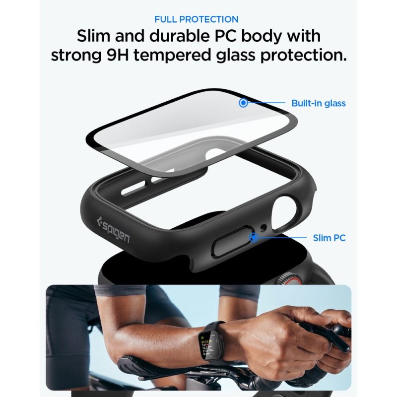 SPIGEN THIN FIT 360 калъф за Apple Watch 4 / 5 / 6 / SE 1 / 2 / 3 (44 мм) Black - SPIGEN THIN FIT 360 калъф за Apple Watch 4 / 5 / 6 / SE 1 / 2 / 3 (44 мм) Black - 8800337247251-ACS11592