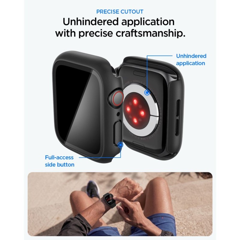 SPIGEN THIN FIT 360 калъф за Apple Watch 4 / 5 / 6 / SE 1 / 2 / 3 (44 мм) Black - SPIGEN THIN FIT 360 калъф за Apple Watch 4 / 5 / 6 / SE 1 / 2 / 3 (44 мм) Black - 8800337247251-ACS11592