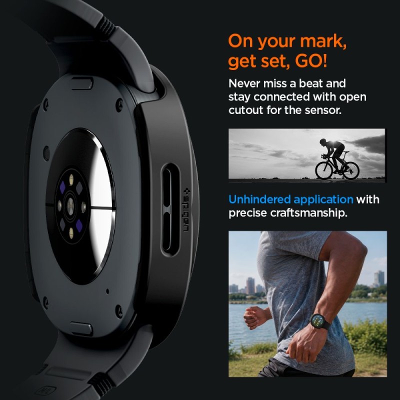 Spigen Thin Fit 360 Case за Samsung Galaxy Watch 8 / 9 (44 мм) Black (Черно)