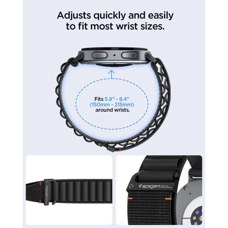 Spigen WBF1 каишка за Samsung Galaxy Watch 8 / 9 / Classic (40/44/46 мм) Black Spigen WBF1 каишка за Samsung Galaxy Watch 8 / 9 / Classic (40/44/46 мм) Black