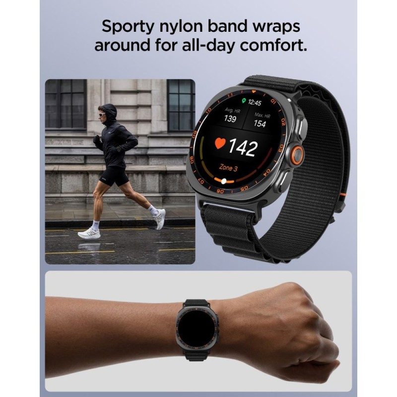 SPIGEN WBF1 каишка за Samsung Galaxy Watch Ultra 1 / 2 2024–2026 (47 мм) черна SPIGEN WBF1 каишка за Samsung Galaxy Watch Ultra 1 / 2 2024–2026 (47 мм) черна