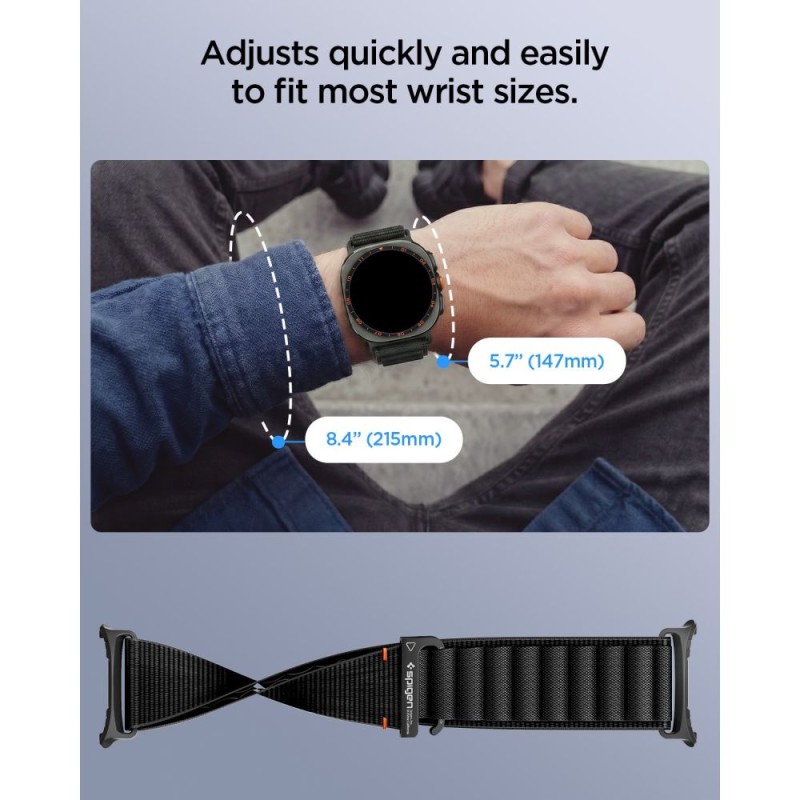 SPIGEN WBF1 каишка за Samsung Galaxy Watch Ultra 1 / 2 2024–2026 (47 мм) черна SPIGEN WBF1 каишка за Samsung Galaxy Watch Ultra 1 / 2 2024–2026 (47 мм) черна