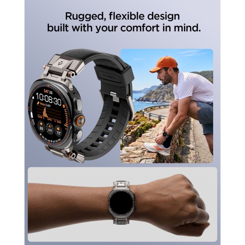 SPIGEN DuraPro Armor каишка за Samsung Galaxy Watch Ultra 1 / 2 2024-2026 (47 мм) черна SPIGEN DuraPro Armor каишка за Samsung Galaxy Watch Ultra 1 / 2 2024-2026 (47 мм) черна
