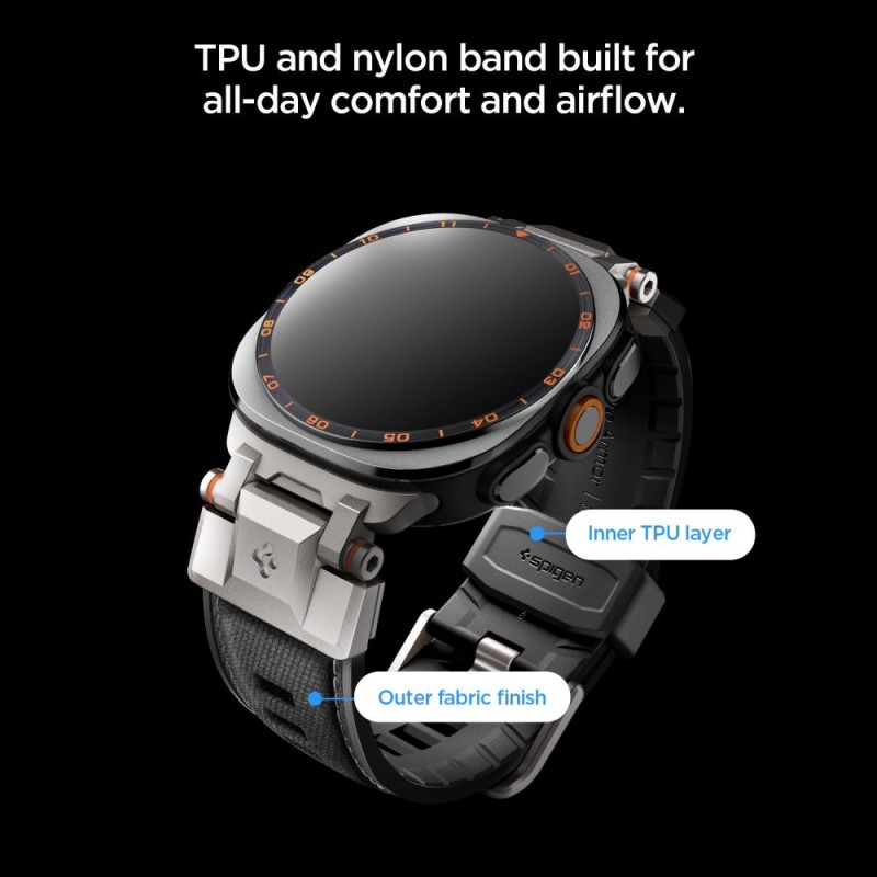 SPIGEN DuraPro Armor каишка за Samsung Galaxy Watch Ultra 1 / 2 2024-2026 (47 мм) черна SPIGEN DuraPro Armor каишка за Samsung Galaxy Watch Ultra 1 / 2 2024-2026 (47 мм) черна